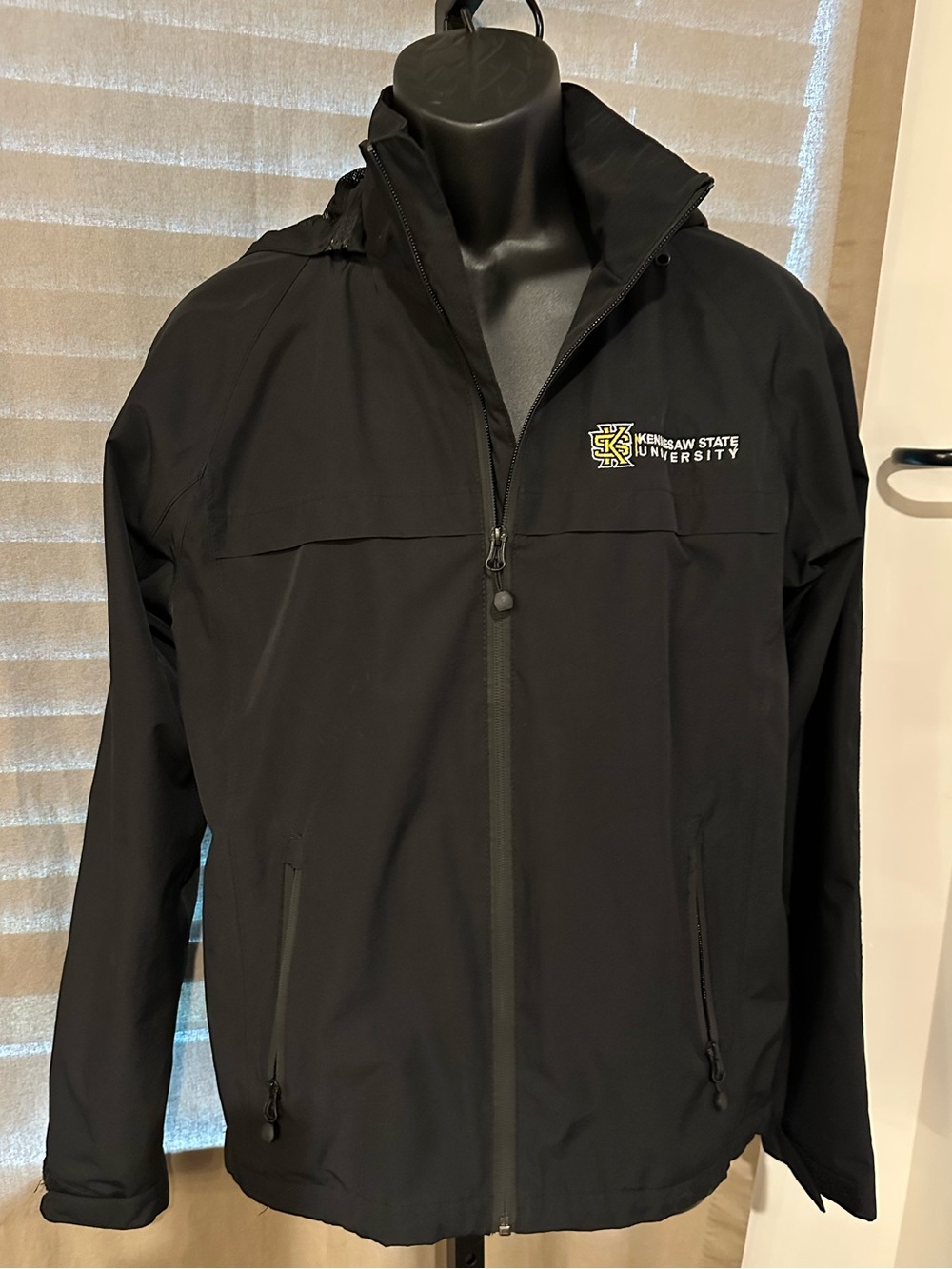 Port Authority Black Raincoat with Kennesaw State Logo